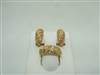 14k yellow gold diamond earring and ring set