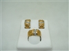 Multi Tone 18k yellow Gold Ring & Earring Set