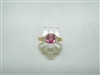 18k yellow gold diamond and natural ruby ring