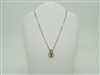 14k yellow gold tanzanite stone with diamond necklace