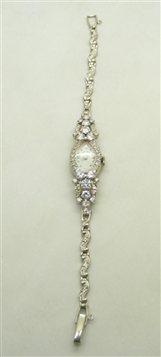Vintage Hamilton 1960's 14k White Gold Diamond Ladies Wrist Watch