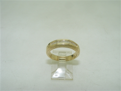 14k yellow gold band with diamonds