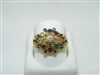 Multi Natural color Stones and Diamond Ring