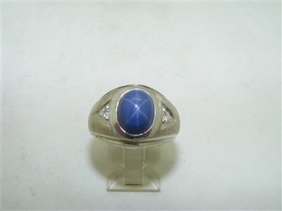 lindy star sapphire with diamonds ring