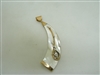 14k yellow Gold Diamond Mother Pearl Horn