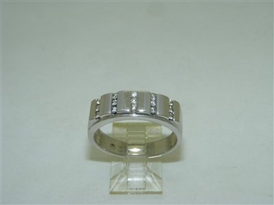 Mens 14k White Gold Diamond Ring