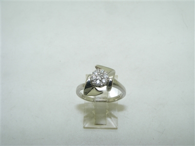 Vintage 14k white gold diamond ring