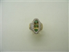 14K Yellow Gold Natural Emeralds & Diamond Ring