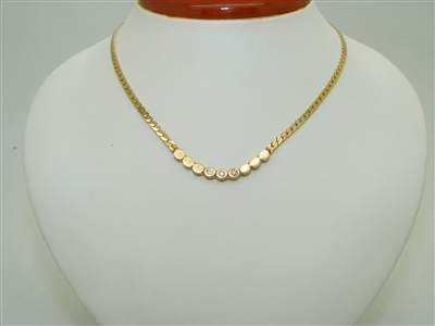 Diamond cut curb necklace