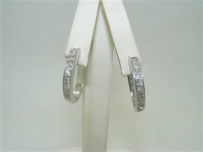 14k white gold leverback diamond earrings