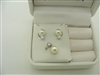 14K White Gold Cultured Pearls Earrings & Pendant Set