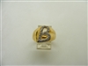 18k  yellow gold letter B diamond ring