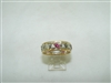 Vintage 2 tone diamond and ruby band
