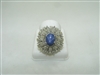 Blue lindy star sapphire and diamond ring