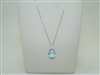 Diamond and light blue topaz pendant with chain