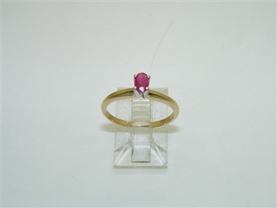 Oval Natural Ruby Yellow Gold Ring