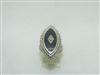 Vintage diamond and onyx ring