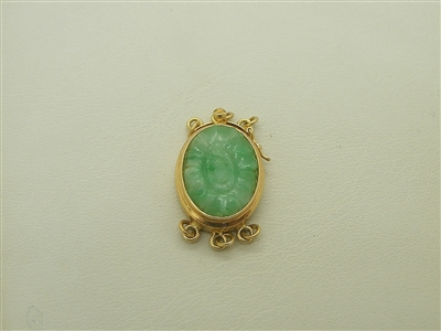 14k Yellow Gold Jade Pearl Clasp