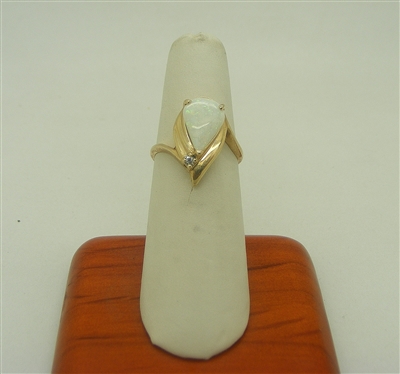 14K Yellow Gold Opal Pearl & Diamond Ring