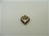 14k Yellow Gold Natural Dark Blue Sapphire Heart Pendant