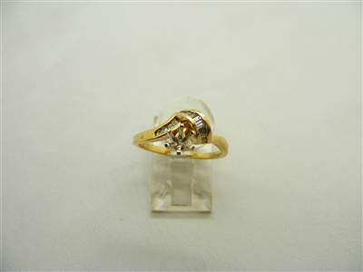 14k Yellow Gold Diamond Setting Ring for LadiesTapered Baguette Diamonds