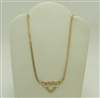 14K Yellow Gold Heart Diamond Pendant Necklace