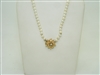 14k yellow gold flower white cultured graduate pearl