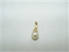 14k yellow gold white cultured pearl with one diamond