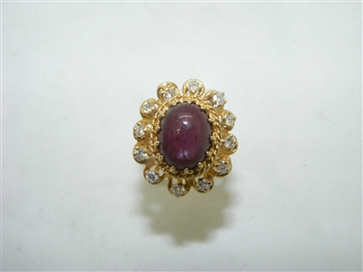 Vintage Indian Natural red star diamond ring