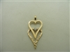 14k yellow gold double hearts with one diamond