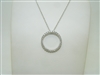 14K White Gold Circle Diamond Pendant