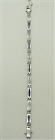 18k White Gold Natural Blue Sapphire & Diamond Tennis Bracelet