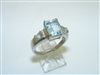 10k White Gold Diamond Diamond Blue Topaz ring
