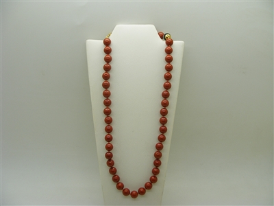 Carnelian Beads Gold Necklace