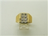 14K 2 Tone Yellow & White Gold Mens Diamond Ring