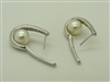 18K White Gold Pearl & Diamond Hinged Earrings