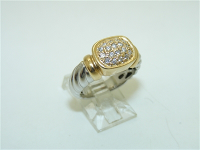 14k White and Yellow Gold Diamond Ring