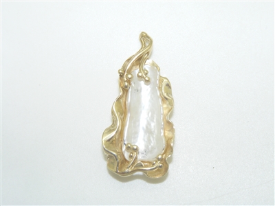 14k Yellow Gold Freshwater Pearl Pendant
