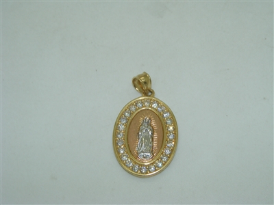 14k yellow gold Virgin Mary Medallion