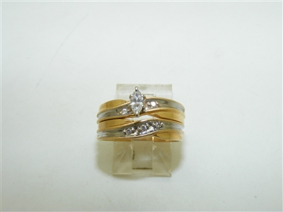14k Yellow Gold Duo Set Engagement Ring