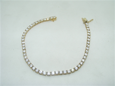 14k white gold tennis cubic zircon bracelet