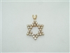 14k yellow gold Star of David with diamonds pendant