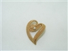 14k yellow gold heart pendant with diamond