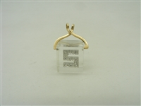 14k yellow gold plastic cube (number 5) charm