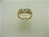 Beautiful 14k Yellow Gold White Culture Diamond Ring