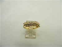 Two Row 14k Yellow Gold Ladies Ring