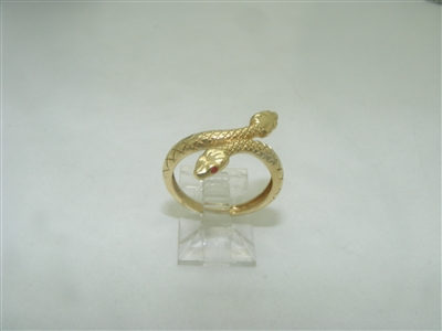 14k yellow gold snake ring