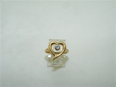 Diamond and heart shaped ring