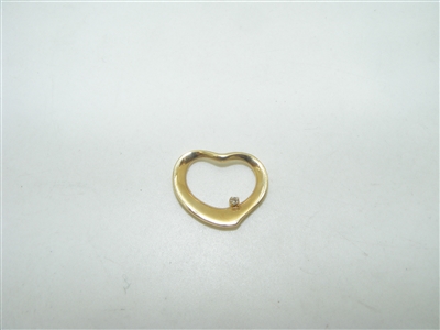 14 k yellow gold open heart pendant