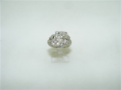 vintage 14k white gold designed diamond ring